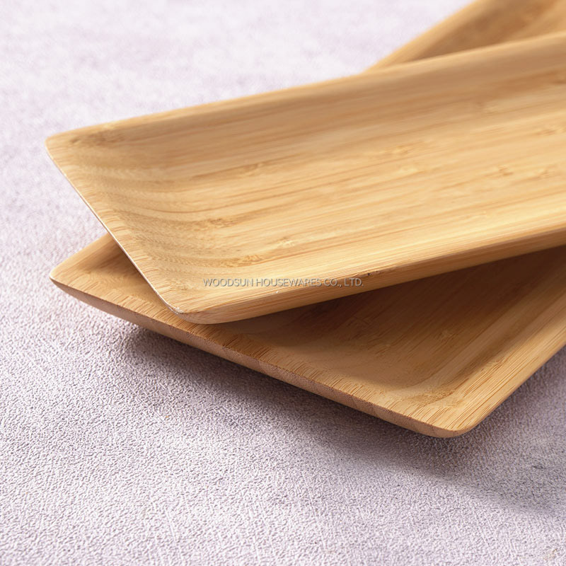 Woodsun Eco Friendly Bamboo Serving Plate Reusable