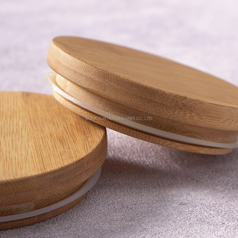 Woodsun Eco Friendly Bamboo Lid Coffee Food Container Glass