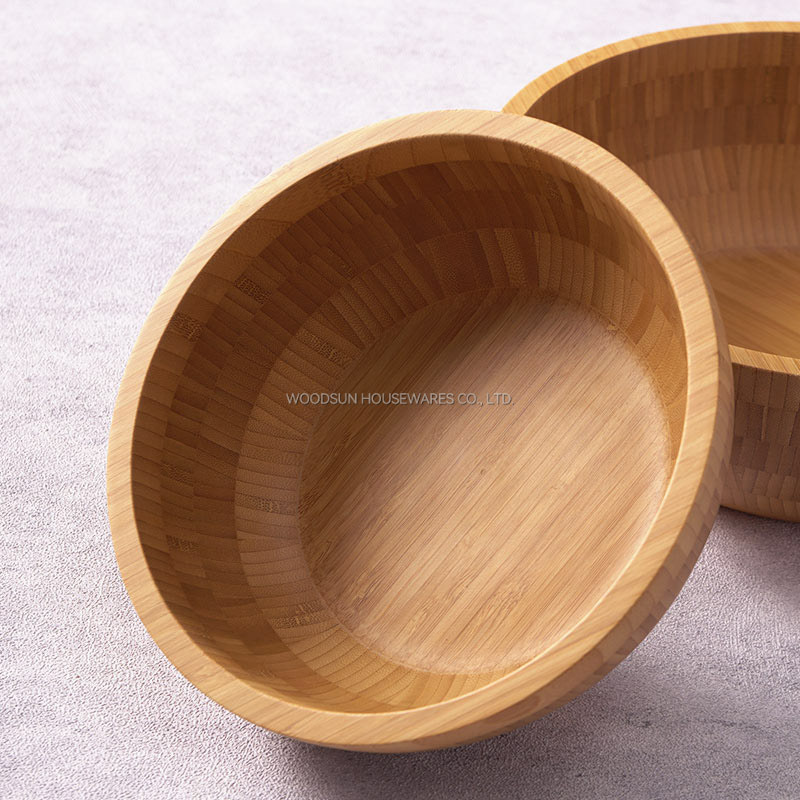 Woodsun Factory Kitchen Accessories Bamboo Salad Fruit Bowl Large