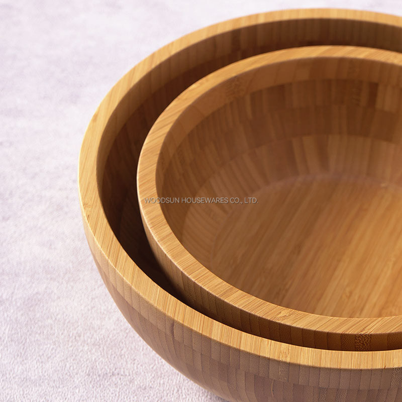 Woodsun Factory Kitchen Accessories Bamboo Salad Fruit Bowl Large