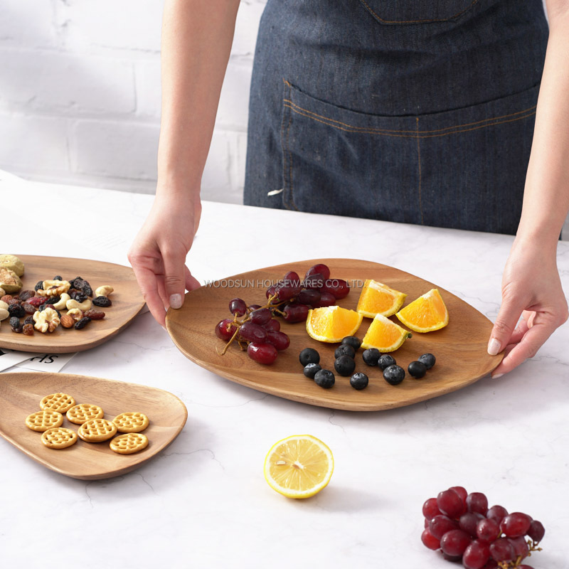 Woodsun Wooden Platters Party Appetizer Restaurant Wooden Serving Plate For Food