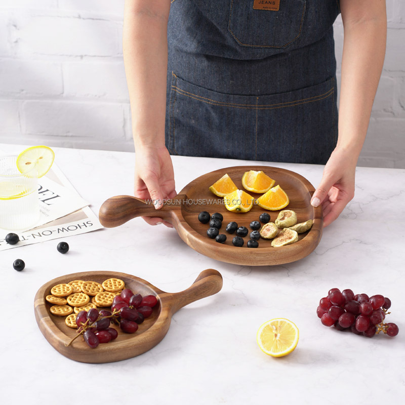 Woodsun Wooden Platters Party Appetizer Decor Large Acacia Wood Cheese Board Cake Food Safe Snack Plates