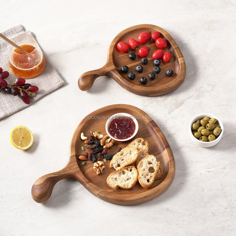 Woodsun Wooden Platters Party Appetizer Decor Large Acacia Wood Cheese Board Cake Food Safe Snack Plates