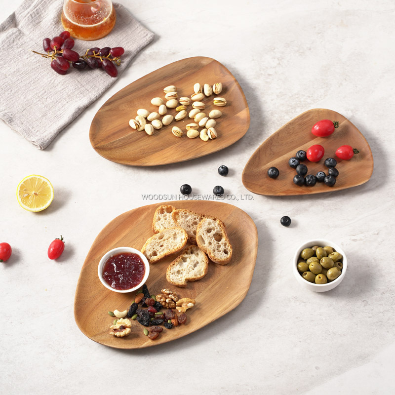 Woodsun Wooden Platters Party Appetizer Restaurant Wooden Serving Plate For Food