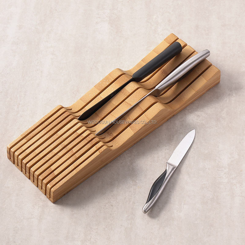 Woodsun Kitchen Bloque De Cuchillos De Bambu Bamboo Knife Block Knife Holder Strip