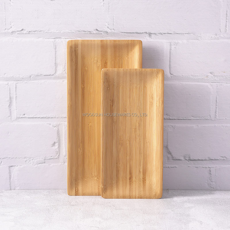 Woodsun Eco Friendly Bamboo Serving Plate Reusable