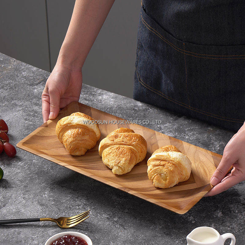 Woodsun Appetizer Serving Plate Wooden Wood Plate for Food Snacks