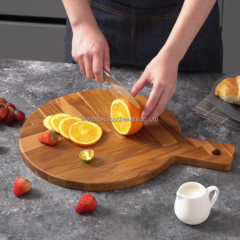 Woodsun Pizza Wooden Board Round Wood Pizza Serving Board
