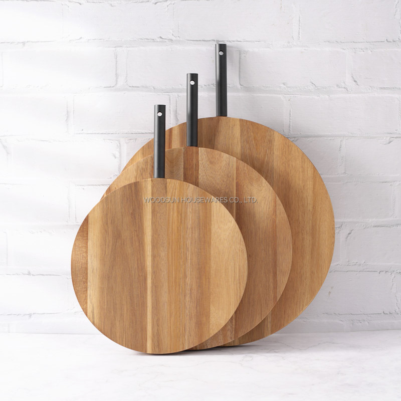 Woodsun Wood and Tube Structure Multifunctional Pizza Cutting Board Acacia Wood
