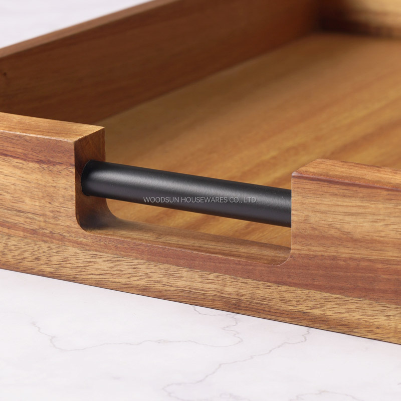 WOODSUN 2025 Divided Vegetable Serving Tray With Handle Wooden Serving Tray