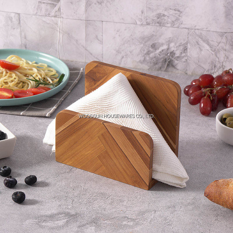 Woodsun Solid Wood Hot Sale Custom Wood Restaurant Kitchen Use Napkin Paper Holder Manufacturer