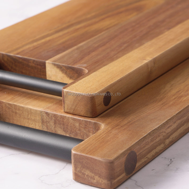 Woodsun Wood and Tube Structure Custom Long Serving Board Wooden Acacia Cutting Board