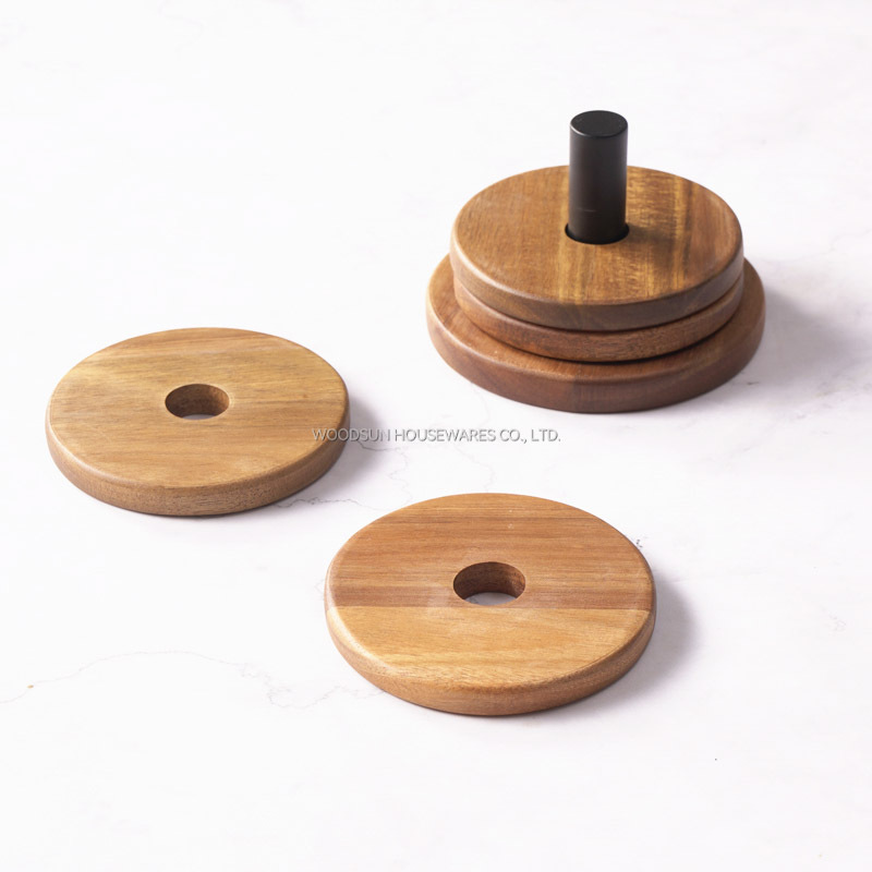 Woodsun 2025 New Custom Logo Wood Coasters For Drinks