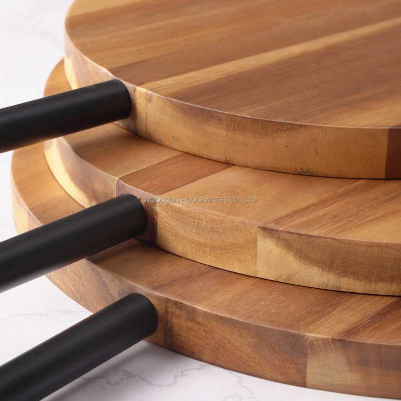 Woodsun Wood and Tube Structure Multifunctional Pizza Cutting Board Acacia Wood