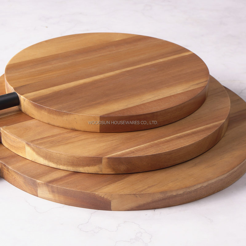 Woodsun Wood and Tube Structure Multifunctional Pizza Cutting Board Acacia Wood