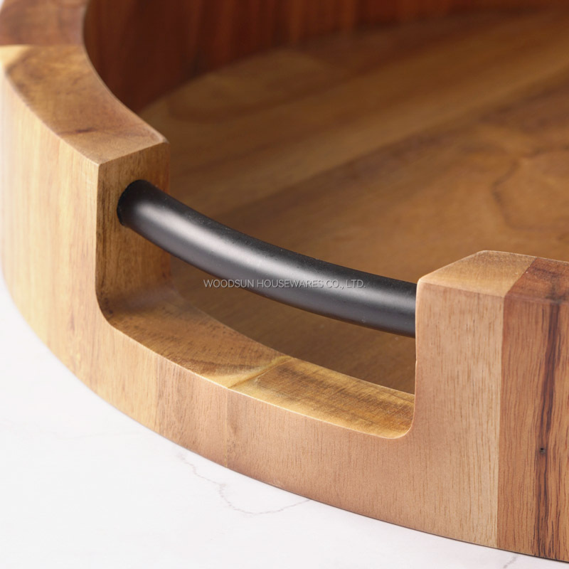 WOODSUN 2025 Divided Wooden Kitchen Serving Tray Restaurant With Handles