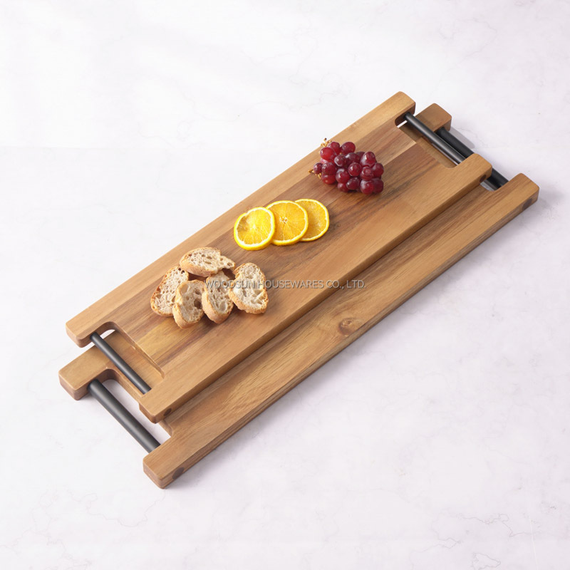Woodsun Wood and Tube Structure Custom Long Serving Board Wooden Acacia Cutting Board