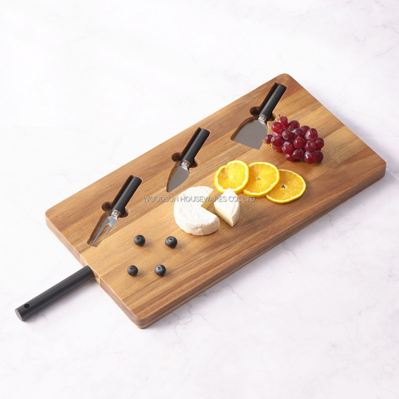 Woodsun Custom Manufacturer Wooden Acacia Board Charcuterie Cheese Board