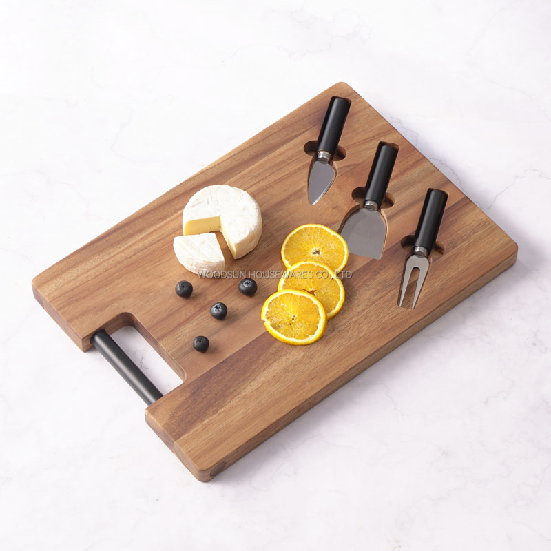 Woodsun Custom Manufacturer Wholesale Cheese Boards With Knife Custom Charcuterie Board