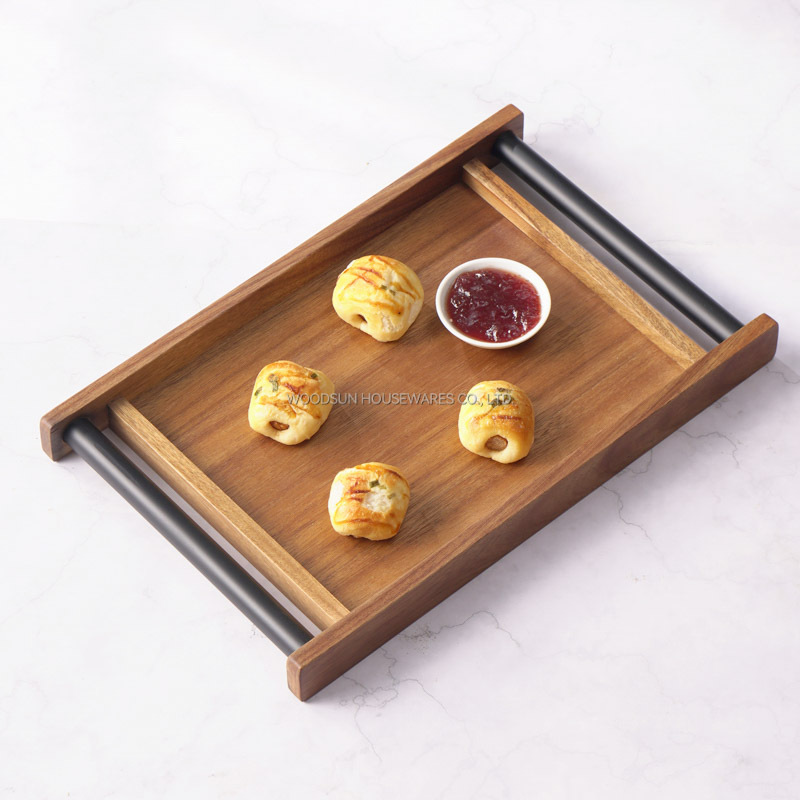 WOODSUN 2025 New Arrivals Custom Wooden Luxury Tray Serving Home Decorative Modern Serving Tray