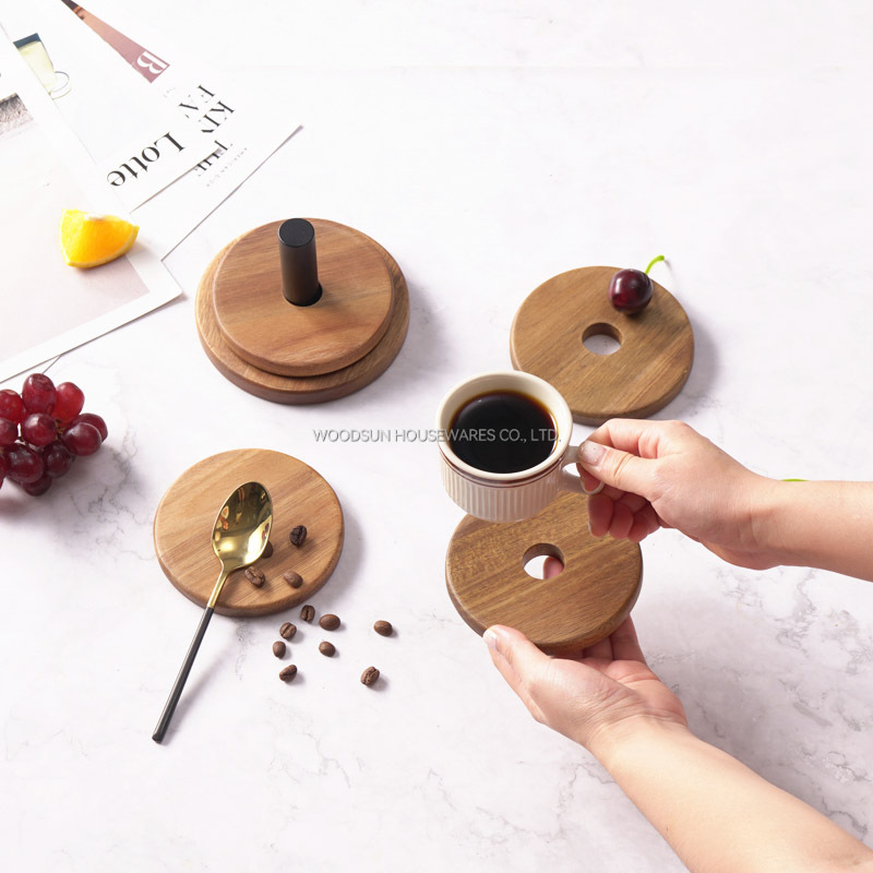 Woodsun 2025 New Custom Logo Wood Coasters For Drinks