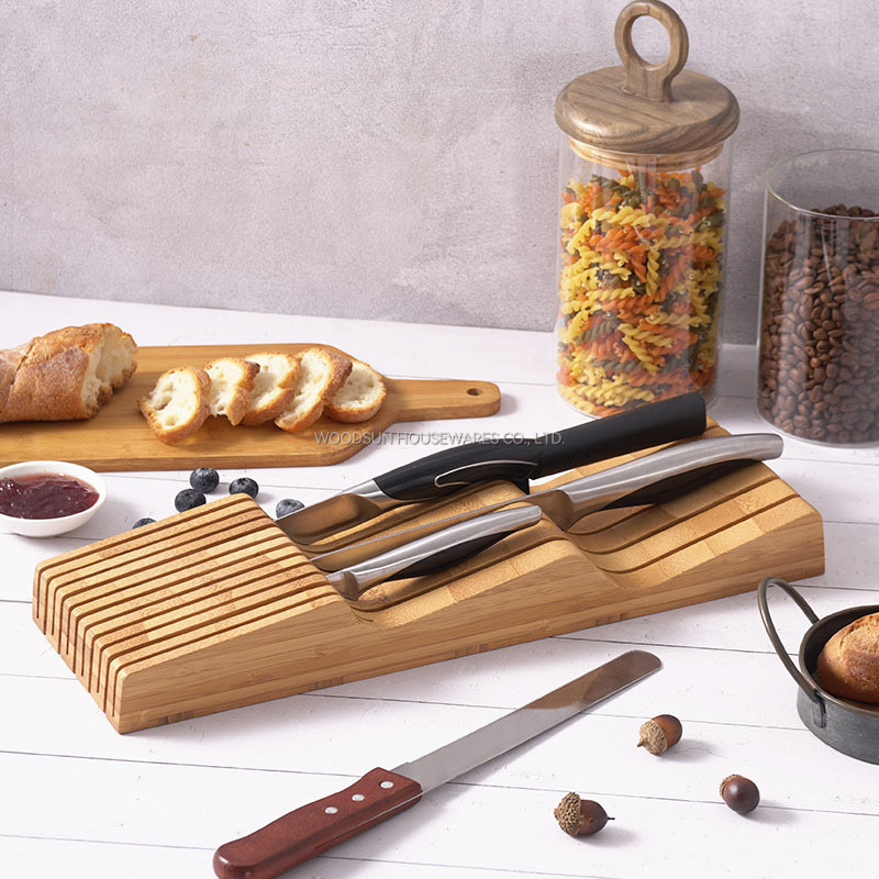 Woodsun Kitchen Bloque De Cuchillos De Bambu Bamboo Knife Block Knife Holder Strip