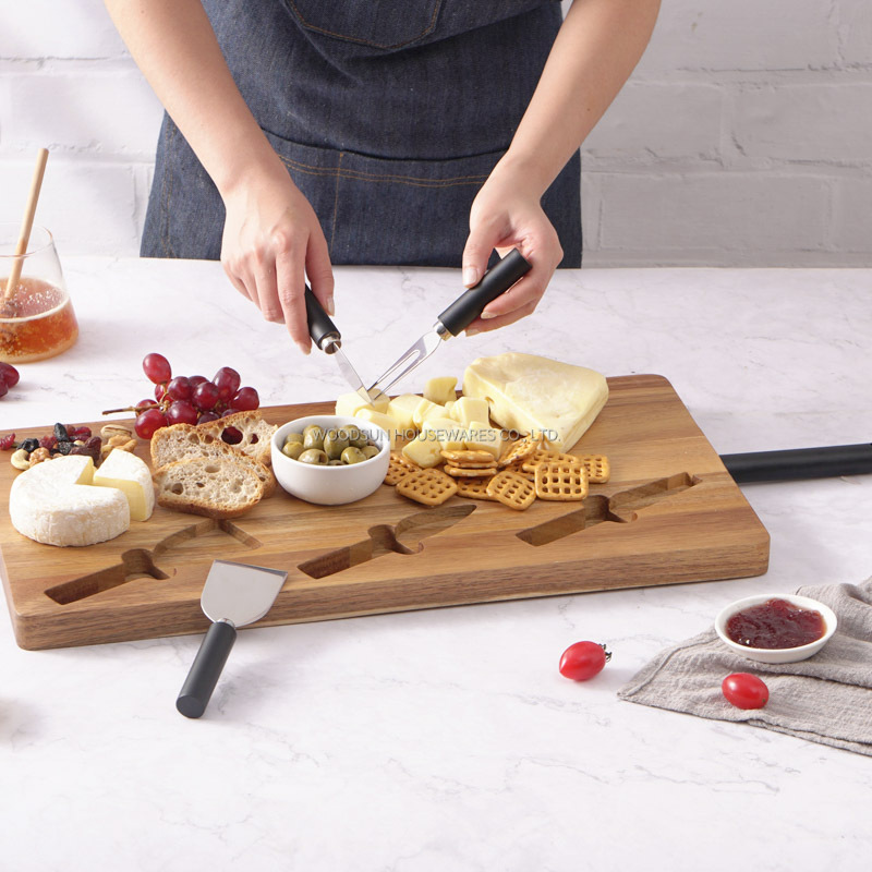 Woodsun Custom Manufacturer Wooden Acacia Board Charcuterie Cheese Board