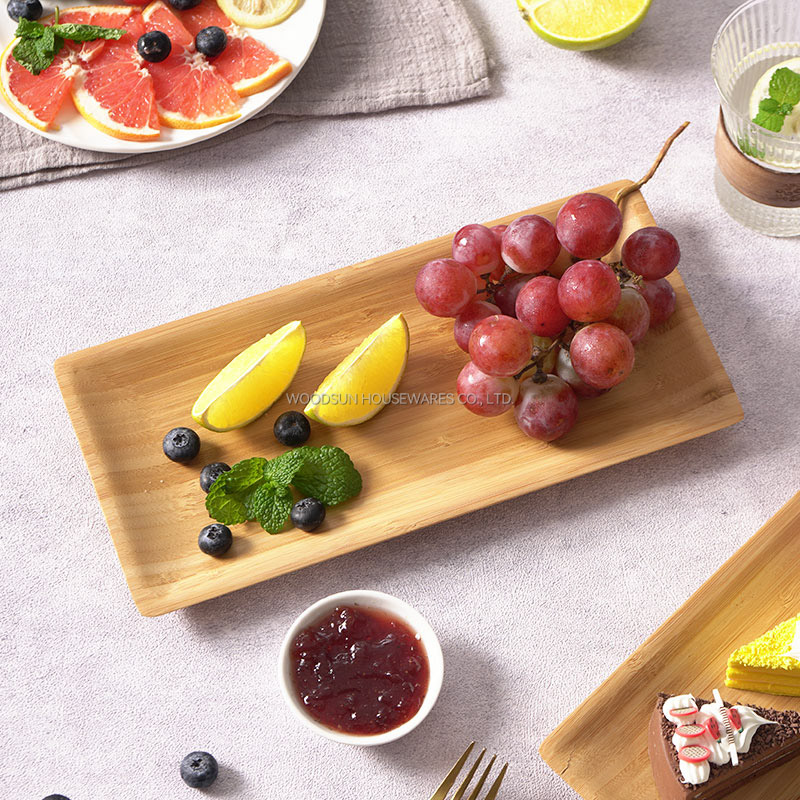 Woodsun Eco Friendly Bamboo Serving Plate Reusable