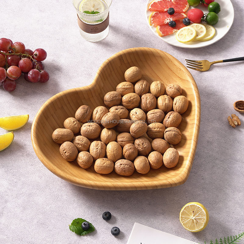 Woodsun Custom Heart Shaped Eco Friendly Wholesale Organic Bamboo Plates
