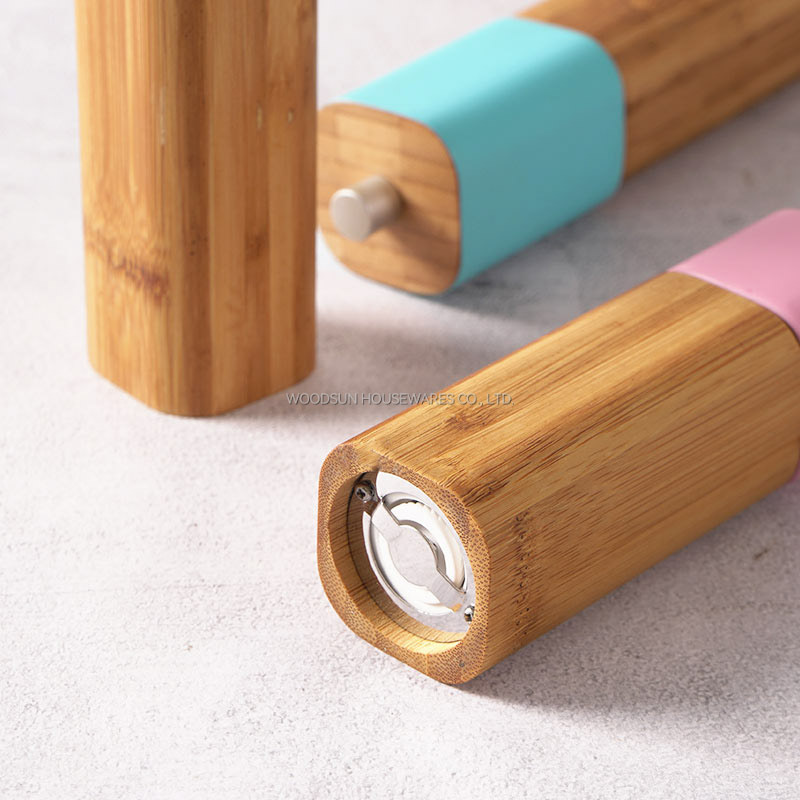 Woodsun Eco Friendly Bamboo Manual Salt And Pepper Mill Salt Grinder