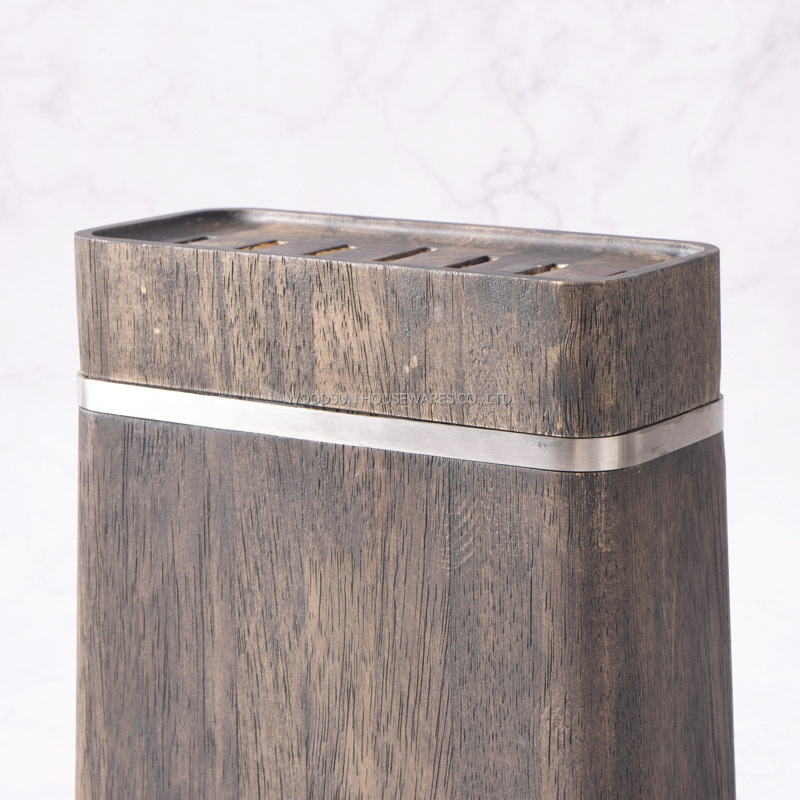 WoodSun Wooden Knife Block Space Saver Knife Holder Kitchen