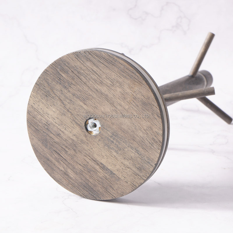 Woodsun Rubber Wood 304SS Sanding Finish Wood Cups Holder Coffee Mug Tree