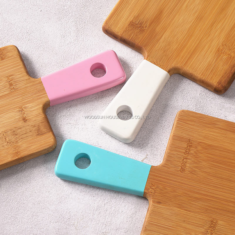 Woodsun Kitchen Utensils Paddle Cutting Board Bamboo Serving Board With Handle