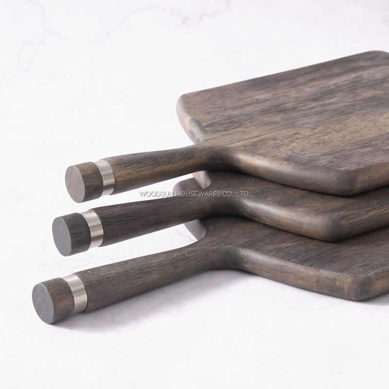 Woodsun Manufacturer Custom Wood Cutting Board With Handle For Kitchen Party Serving Board