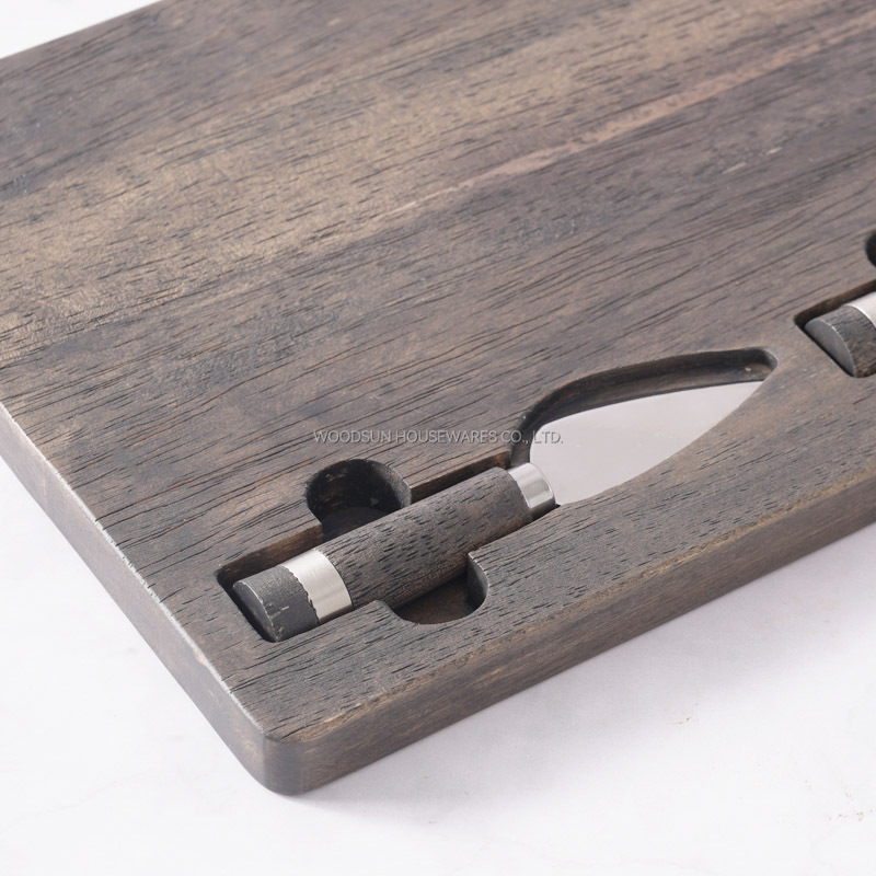 Woodsun Custom Manufacturer Custom Charcuterie Board Wholesale Cheese Boards With Knife Cheese Set