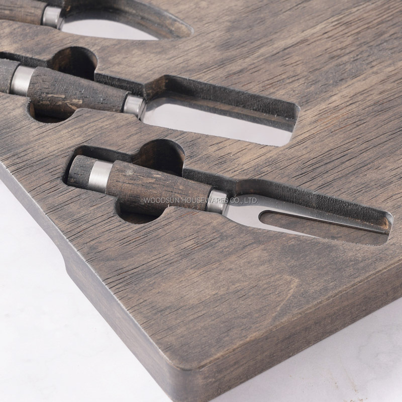 Woodsun Custom Manufacturer Cheese Cutting Board Set Wood Serving Board