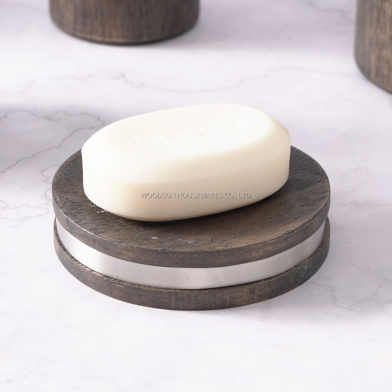 Woodsun Bathroom Accessory Set With Soap Box Lotion Dispenser Toothbrush Rack Kit Bathroom Set