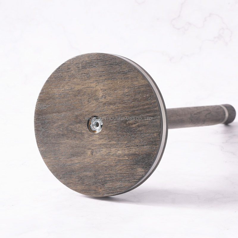 Woodsun Rubber Wood Rustic Grey Varnish Paper Towel Holder Towel Stand