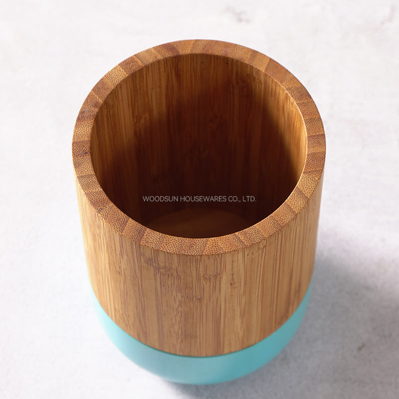 Woodsun Cutlery Holder Bamboo Plastic Utensil Holder For Kitchen Cooking Tools