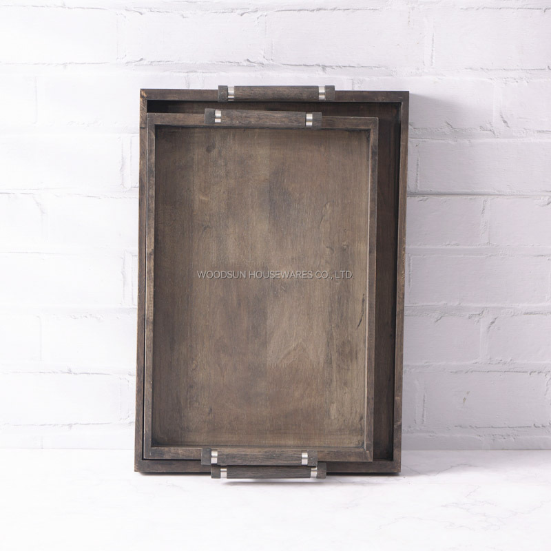 Woodsun Hotel Restaurant Commercial Serving Plate Custom Serving Tray Decorate For Sale