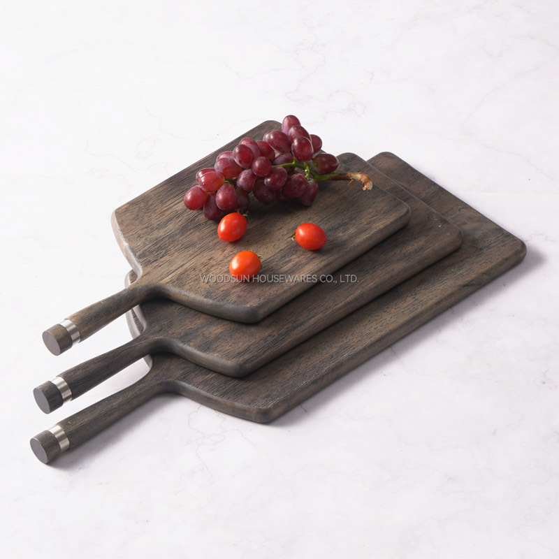 Woodsun Manufacturer Custom Wood Cutting Board With Handle For Kitchen Party Serving Board
