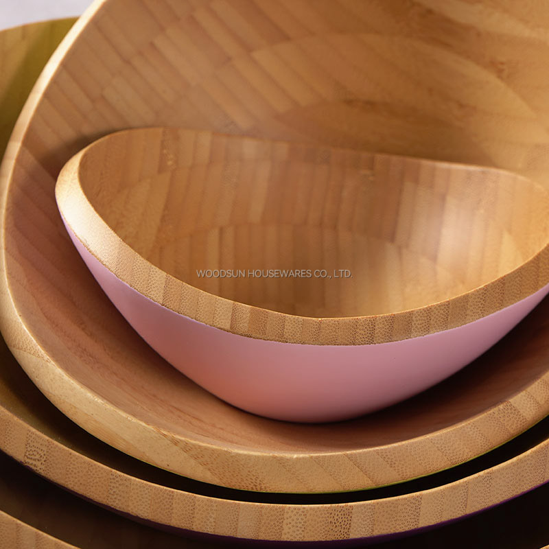 Woodsun Bamboo Mixing Salad Bowl Bamboo Vegetable Bowl