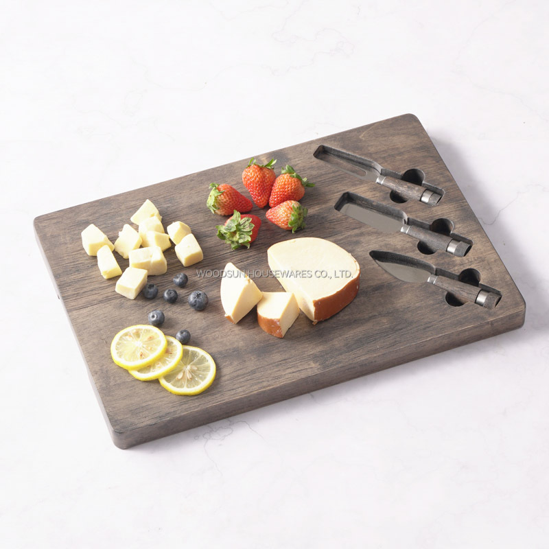 Woodsun Custom Manufacturer Cheese Cutting Board Set Wood Serving Board
