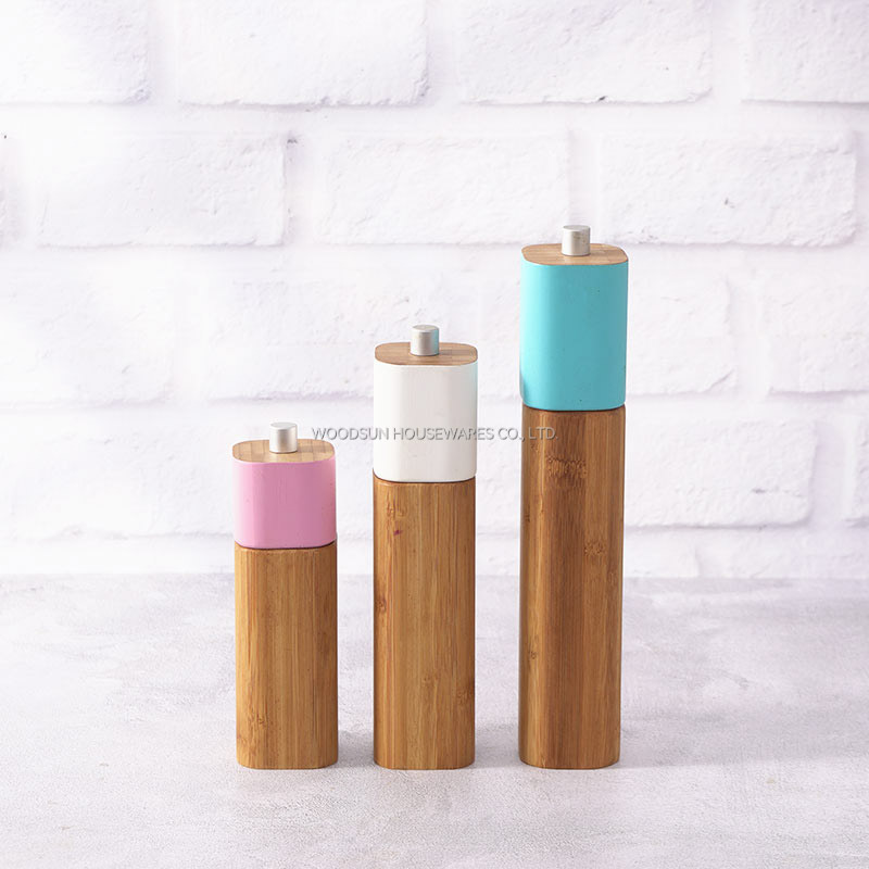 Woodsun Eco Friendly Bamboo Manual Salt And Pepper Mill Salt Grinder