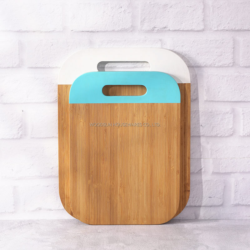 Woodsun Factory Color Matching Plastic Bamboo Cutting Board Kitchen Wholesale
