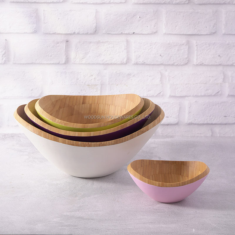 Woodsun Bamboo Mixing Salad Bowl Bamboo Vegetable Bowl