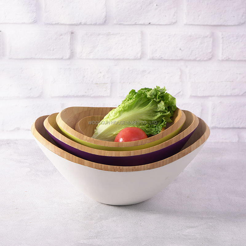 Woodsun Bamboo Mixing Salad Bowl Bamboo Vegetable Bowl