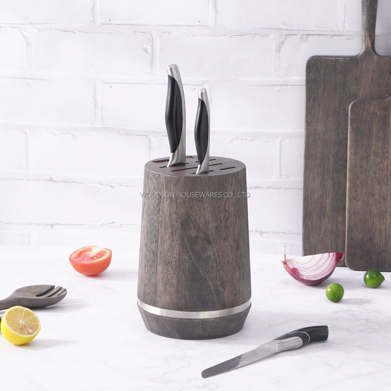 WoodSun Manufacturer Wholesale Wooden Kitchen Chef Knife Block Holder Wood