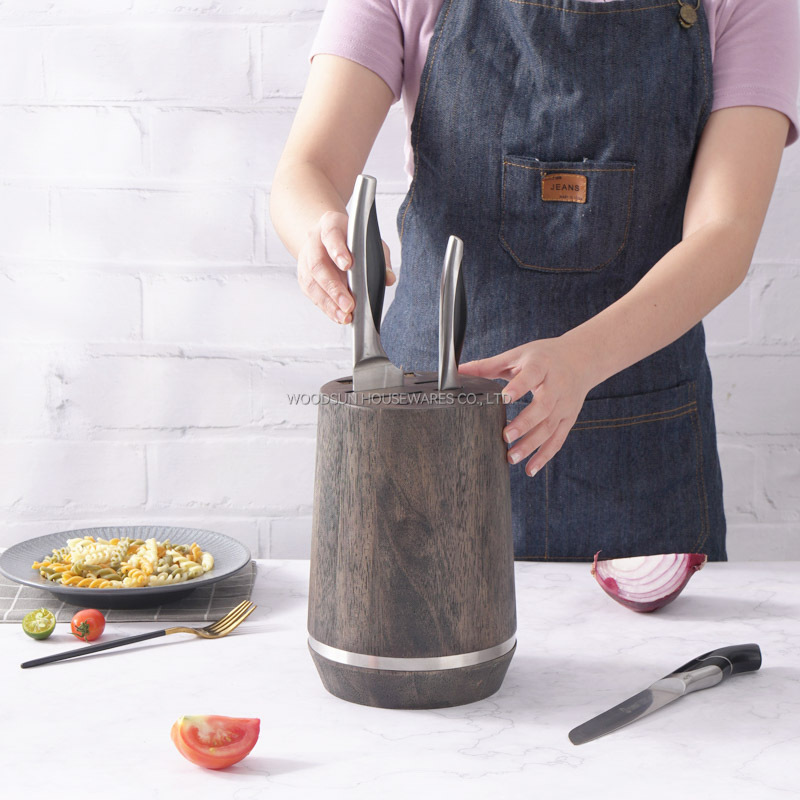 WoodSun Manufacturer Wholesale Wooden Kitchen Chef Knife Block Holder Wood