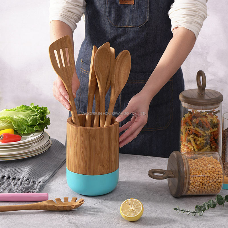 Woodsun Custom Kitchen Accessories Cooking Tools Set Utensils Silicone Kitchen Utensils Sets Cooking Utensils